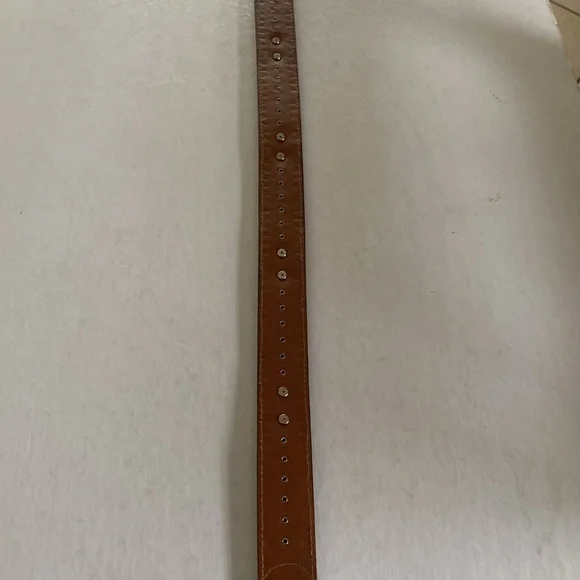 NOCONA Western Leather Belt with Silver Buckle, Rhinestones and calf hair Sz 38